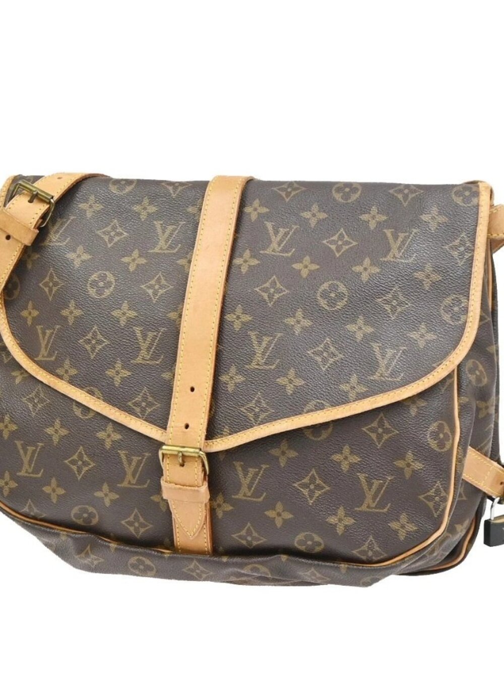 LOUIS VUITTON Saumur 35 Shoulder Bag Monogram Leather BN France M42254 73KC829